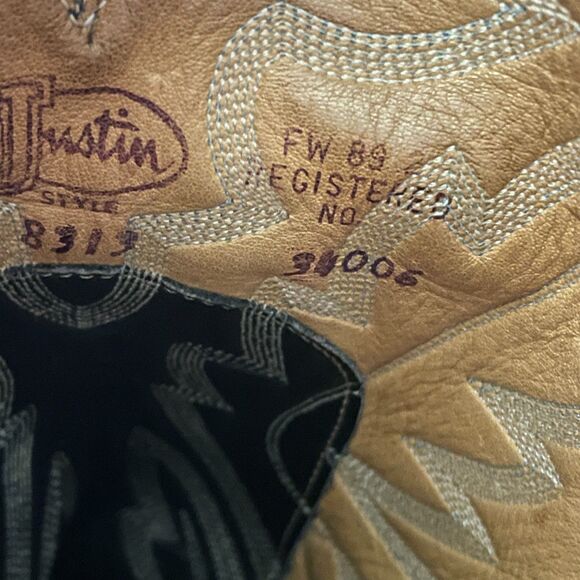 Justin Cowboy Boots Men’s 10.5‎ D Black Leather Western Vintage Pull On - Picture 9 of 9